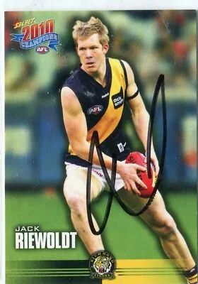 $7.50 • Buy AFL Select 2010 #147 Richmond Jack Riewoldt Autographed Card