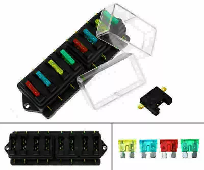 8-way ATO ATC Fuse Holder Car Fuse Box Truck Boat Car Fuse • $18.72