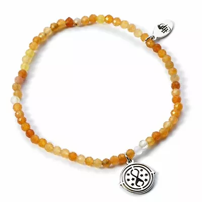 Harry Potter Semi Precious Stone Bracelet With Sterling Silver Time Turner Charm • $19.95