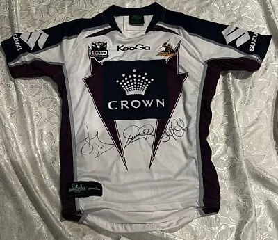 Melbourne Storm Cronk Slater Smith Jersey Signed KOOGA M ‘Player Issue’ #11 • $750