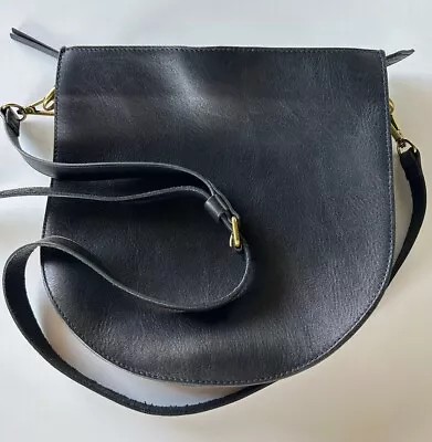 Madewell Transport Saddlebag Black Leather Crossbody • $14.99