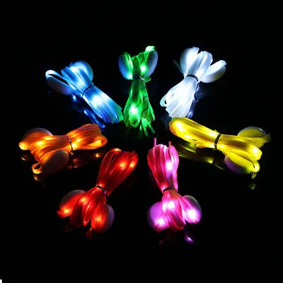 £4.42 • Buy LED Shoe Laces Flash Light Up Colours Glow Flashing Cotton Shoelaces Cool Party