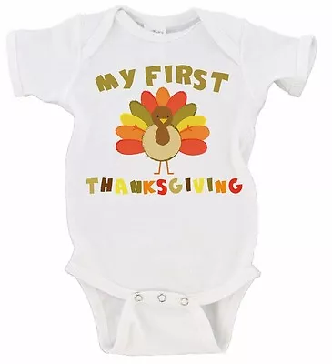 Baby's My First Thanksgiving Babies First Turkey Day Gerber Onesie • $11.99