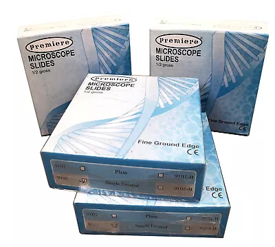 4 Boxes Premiere Microscope Slides 9105 Fine Ground Single Frosted 75 X 25 X 1mm • $19.95