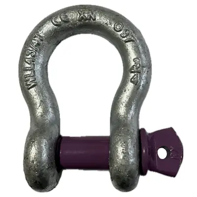 Lifting Shackle WLL 4.75 Ton Galvanised Screw Pin Tested Alloy Bow Shackles • £6.49