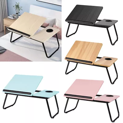 Folding Laptop Table Stand Bed Computer Desk Outdoor Picnic Table Notebook Tray • £14.94