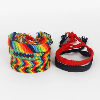 1PCS Rasta Macrame Knotted Cotton Woven Friendship Bracelet Boho Wristband Gifts • $3.99