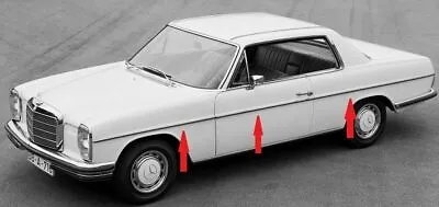 For Mercedes W114 Coupe Body Moulding Trims 8 PCS Set For Doors Fenders Trunk • $237.41