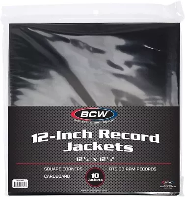 BCW 12-Inch Record Paper Jacket - No Hole - Black - 10 Ct. • $18.88