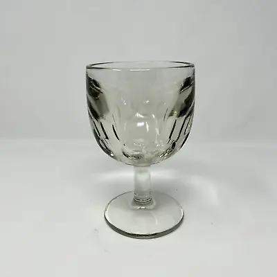 Vintage Clear Chunky Glass Thumbprint Goblet - Single • $9.99