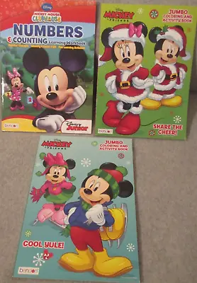 LOT Of 3 - MICKEY & MINNIE MOUSE Color Activities BOOKs - Numbers KIDs Christmas • $9.99