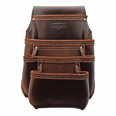 TradeSmith TS5267- 4 Pocket Top Grain Leather Tool Pouch • $50.99