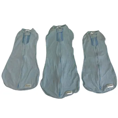 $31.50 • Buy Woombie Air Nursery Swaddling Blanket For Babies Blue Vented Lot Of 3