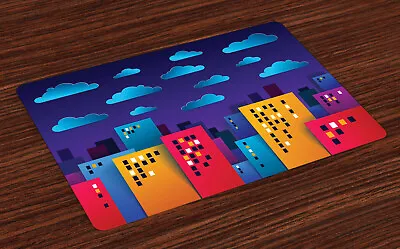 £14.99 • Buy Urban Art Place Mats Set Of 4 Colorful Business Skyline