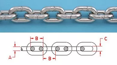 $290 • Buy 50 Ft 1/4  ISO G4 STAINLESS STEEL BOAT ANCHOR CHAIN 316L Repl. S0604-0007 