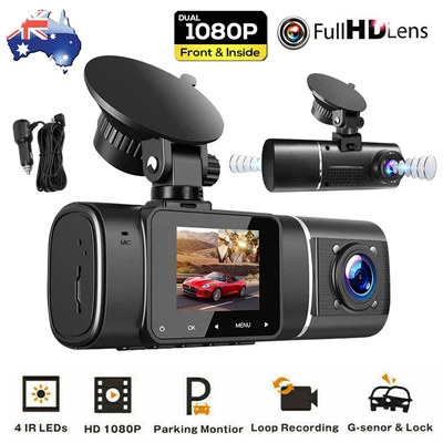 $69.95 • Buy Uber Dual Dash Cam FHD 1080P Front Cabin Car Dash Camera IR Night Vision LCD AU