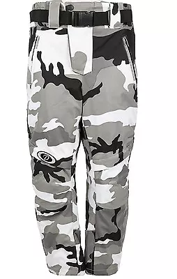 Army RangerBlack Grey Camouflage Cordura Armoured Waterproof Motorcycle Trousers • £39.99