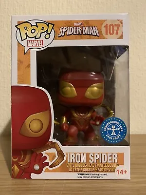 Iron Spider Spider-Man Marvel Funko Pop Vinyl Figure Vaulted Exclusive #107 • £15