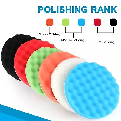 7 Inch Buffing Pads Car Polishing Foam Pad Kit Wax Buffer Polisher Tools 8PCS • $13.99