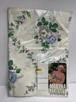 New - Martha Stewart Everyday Floral Trellis 60” Round Cotton Tablecloth • $20.99