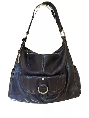 Fossil Black Shoulder Bag Pebbled Leather ZB2769 Key Charm • $19.99