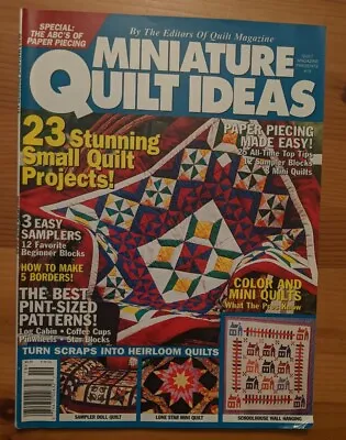 Miniature Quilt Ideas 2000 23 Projects Make 5 Borders Paper Piecing Made Easy • $9.98