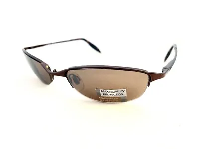 Foster Grant Mens Bronze Metal Half Frame Solid Tint Lens CE Sunglasses UV400 F7 • £12.99