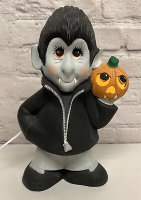 Vintage Halloween VAMPIRE Jack-o-Lantern Ceramic Mold 1970’s Lights Up! • $50