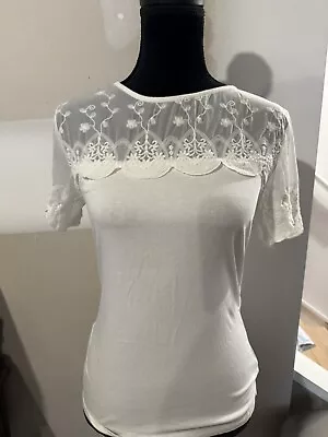 H&M Size M White Lace Tee • $4.99