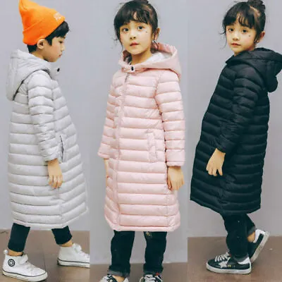 £20.87 • Buy Kids Girls Coat Long Padded Down Quilted Jacket Puffer Hooded Warm Parka Winter 