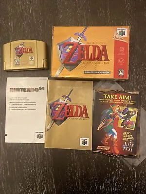 N64 Legend Of Zelda: Ocarina Of Time Gold Collector's Complete V.Good • $349.99