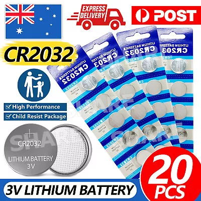 20x New Cr2032 3v Lithium Cell Battery 5004lc 2032 Br2032 Button Batteries Oz • $5.95