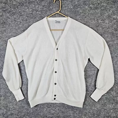 Vintage Izod Lacoste White Cardigan Men's Sweater WITH VERY MINOR FLAWS • $25