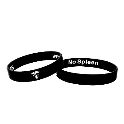 No Spleen Hidden Message Medical Alert Wristband ID Silicone Band Men's Ladies • $12.69