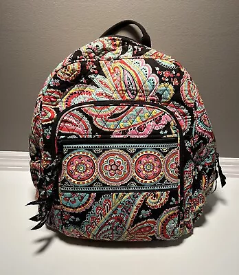 Vera Bradley Multicolor Large Quilted Cotton Campus Backpack Book Bag • $25