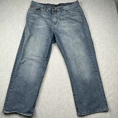 Sean John Garvey Jeans Mens 38x30 Blue Denim Relaxed Loose Fit Straight Baggy • $15.99