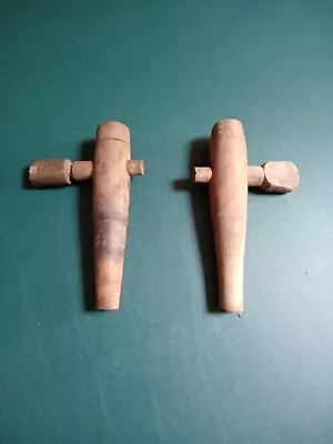 Vintage Primitive Wooden Barrel 8 Inch Spigots - Lot Of 2 • $19