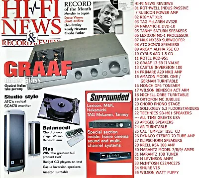 HI-FI NEWS SURROUND SOUND - TAG McLAREN AV32B - NAKAMICHI DVD 10 - LEXICON MC 1 • £7.99