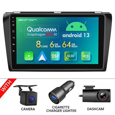 CAM+DVR+9 Car Radio Stereo Android 13 8Core CarPlay GPS For Mazda 3 04-09 No-DVD • $356.64
