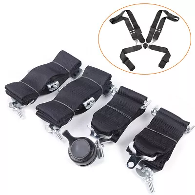 3 Inch 4 Point Camlock Quick Release Racing Seat Belt Harness Black Brand New • $40.85