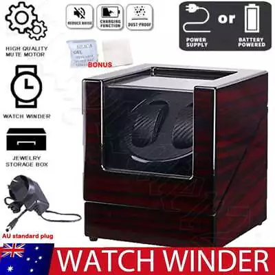 Luxury Watch Winder Dual Automatic Watch Wood Display Box Piano Paint AU Plug • $59.99