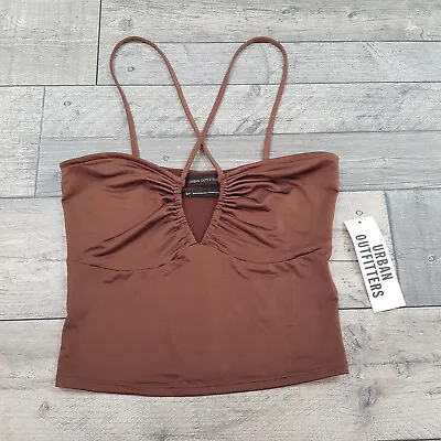 $26.14 • Buy Urban Outfitters Orla Halter Cami Tank Top Small 8 10 Brown Keyhole Front BNWT
