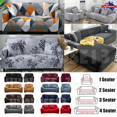 $9.59 • Buy Sofa Covers High Stretch Lounge Slipcover Protector Couch Cover 1/2/3/4 Seater