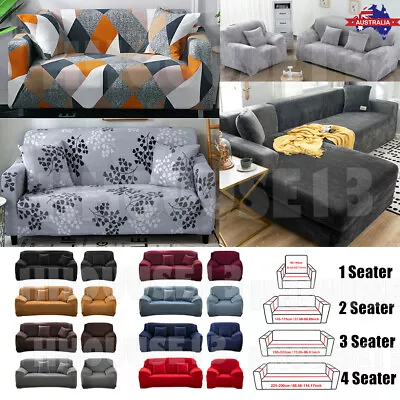 Sofa Covers High Stretch Lounge Slipcover Protector Couch Cover 1/2/3/4 Seater • $22.99