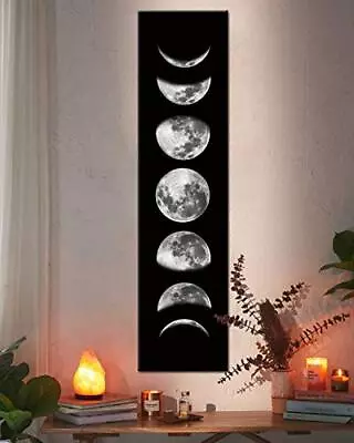 Zunniu Moon Phase Wall Art Painting Black And White Moon Canvas Print Poster... • $21.96