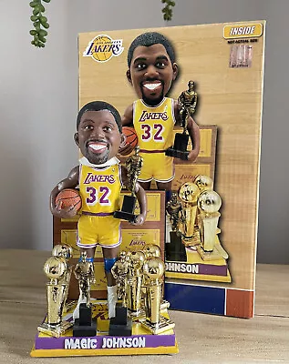 MAGIC JOHNSON Los Angeles Lakers 5x NBA Champ 3x MVP Trophies Bobblehead NIB! • $550