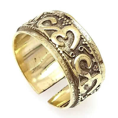Men Thumb Band Indian Mantra Om Brass Antique Handmade Adjustable Ring Dn095 • $10.60