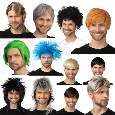 Mens Wig Hair Short Natural Cosplay Halloween Fancy Dress Party Male Hair 70s • £11.99