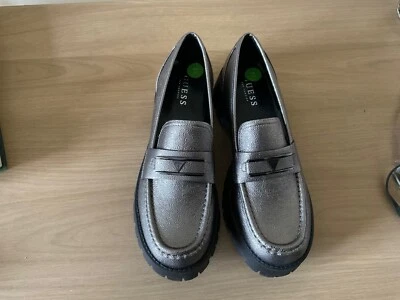 £10 • Buy Ladies Guess Size 7.5 Silver/bronze Chunky Sole Shoes BNWT