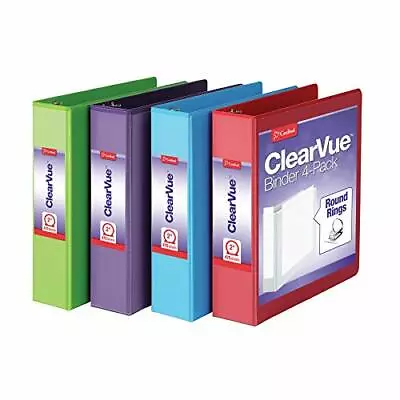 Cardinal 3 Ring Binders 2 Inch Binder With Round Rings Holds 475-Sheets- 4 Pack • $26.78